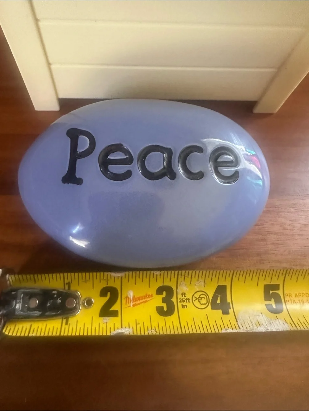 Peace & Love Decorative Ceramic Stones - Blue and Yellow